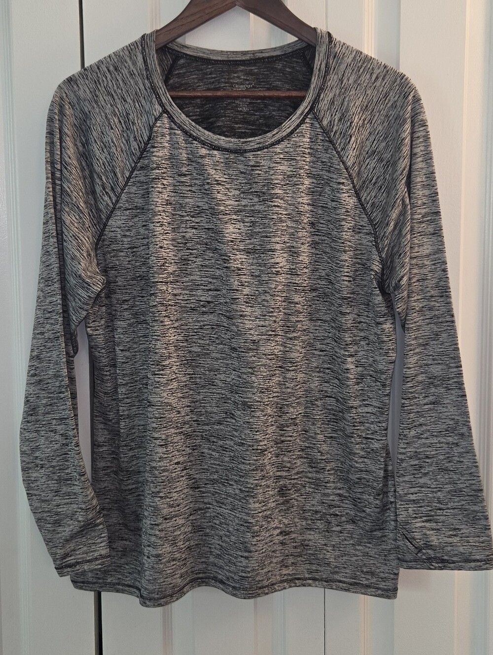 Cuddl Duds Climate Right Top Womens Size XXL Gray Space Dye Thumbholes